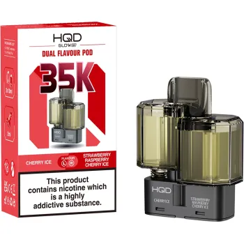 HQD Glow Air 35,000 Puffs Prefilled Pods Cherry Ice & Strawberry Raspberry Cherry Ice