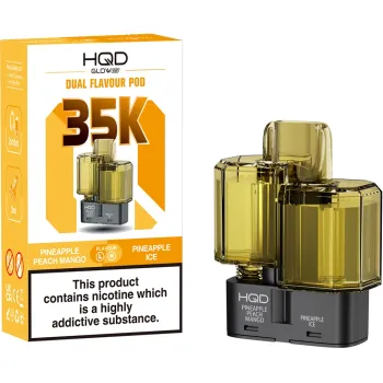 HQD Glow Air 35,000 Puffs Prefilled Pods Pineapple Peach Mango & Pineapple Ice
