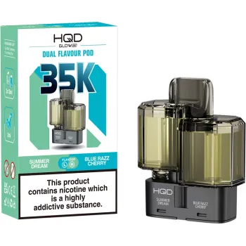 HQD Glow Air 35,000 Puffs Prefilled Pods Summer Dream & Blue Razz Cherry