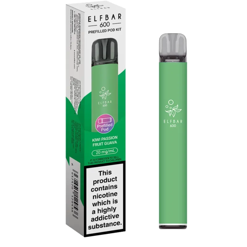 Elfbar 600 Puffs Vape Kits Kiwi Passion Fruit Guava