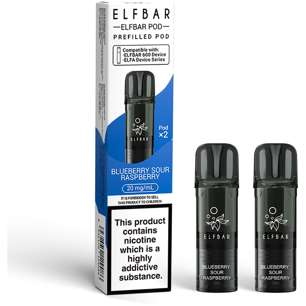 Elfbar 600 Puffs Prefilled Pods Blueberry Sour Raspberry 