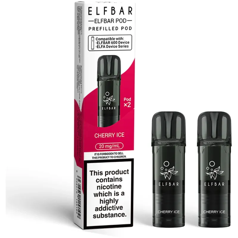 Elfbar 600 Puffs Prefilled Pods Cherry Ice