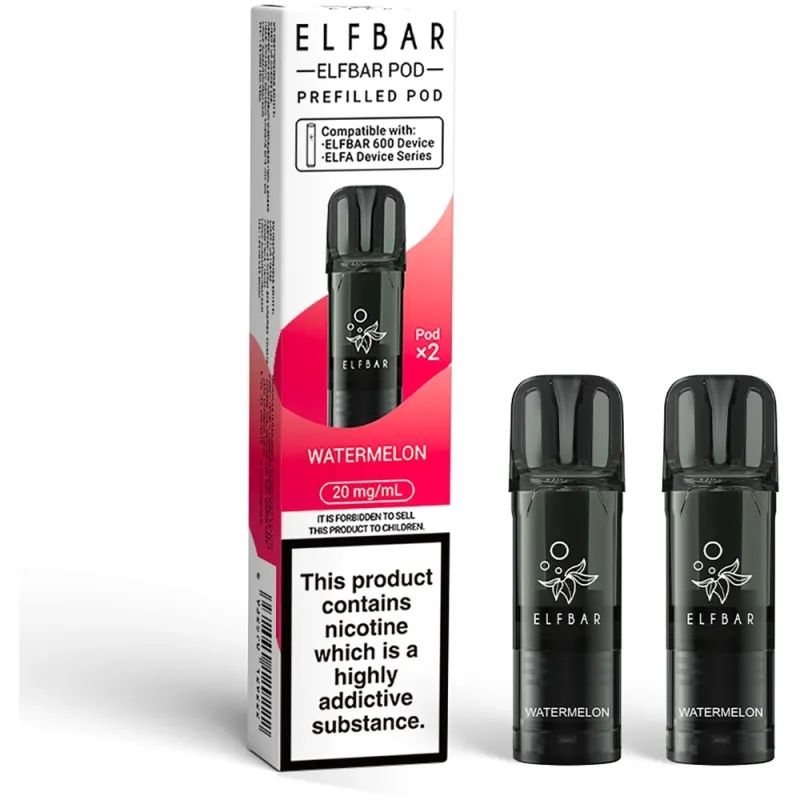 Elfbar 600 Puffs Prefilled Pods Watermelon