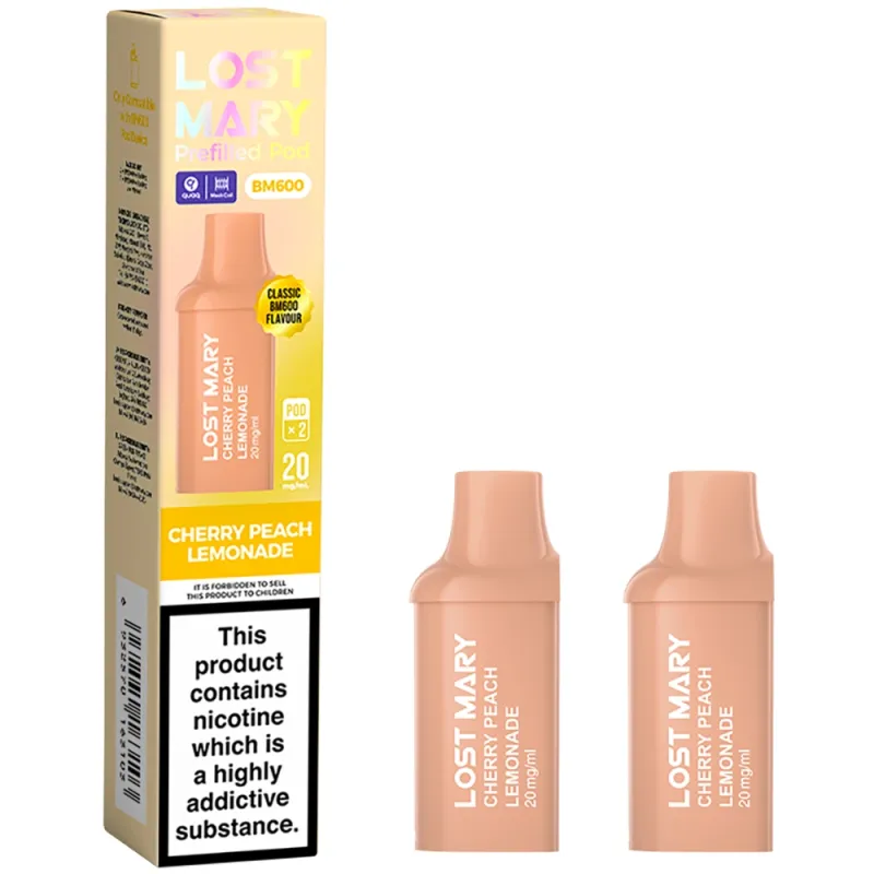 Lost Mary BM 600 Puffs Prefilled Pods Cherry Peach Lemonade
