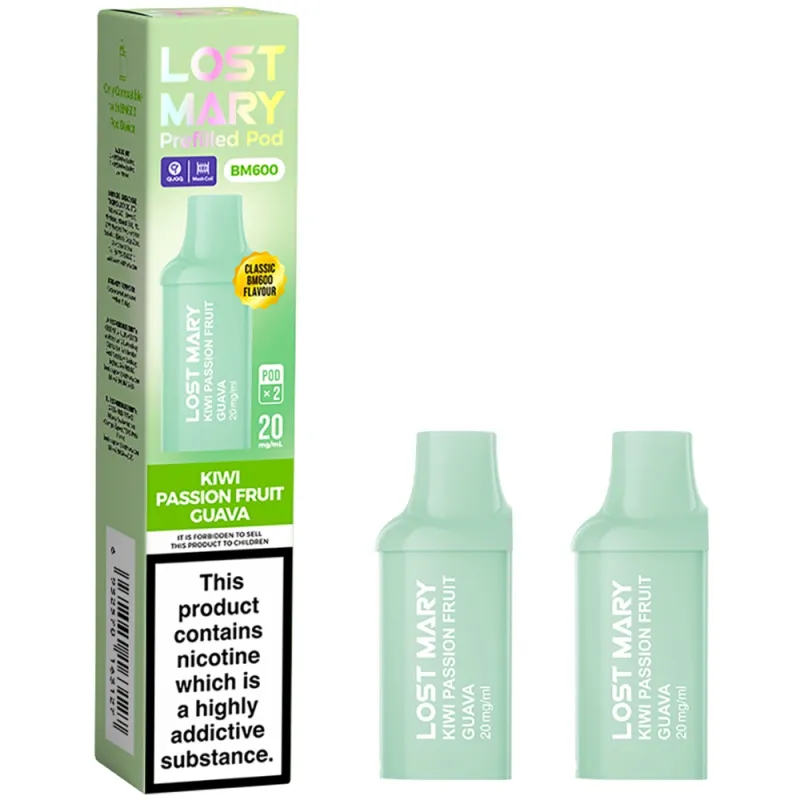 Lost Mary BM 600 Puffs Prefilled Pods Kiwi Passion Fruit Guava
