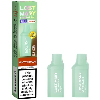 Lost Mary BM 600 Puffs Prefilled Pods Mint Tobacco