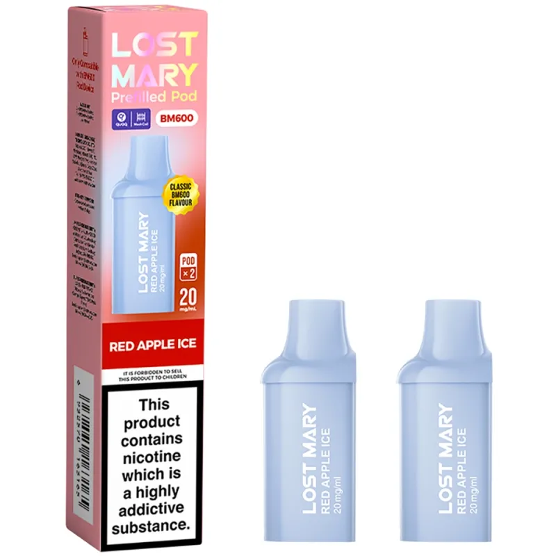 Lost Mary BM 600 Puffs Prefilled Pods Red Apple Ice