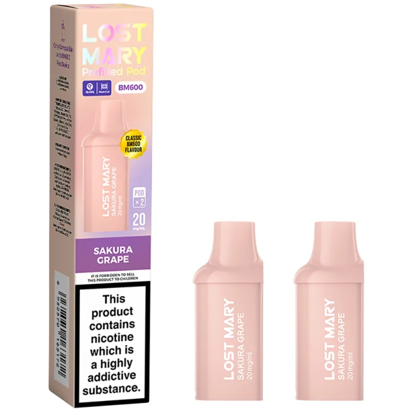 Lost Mary BM 600 Puffs Prefilled Pods Sakura Grape
