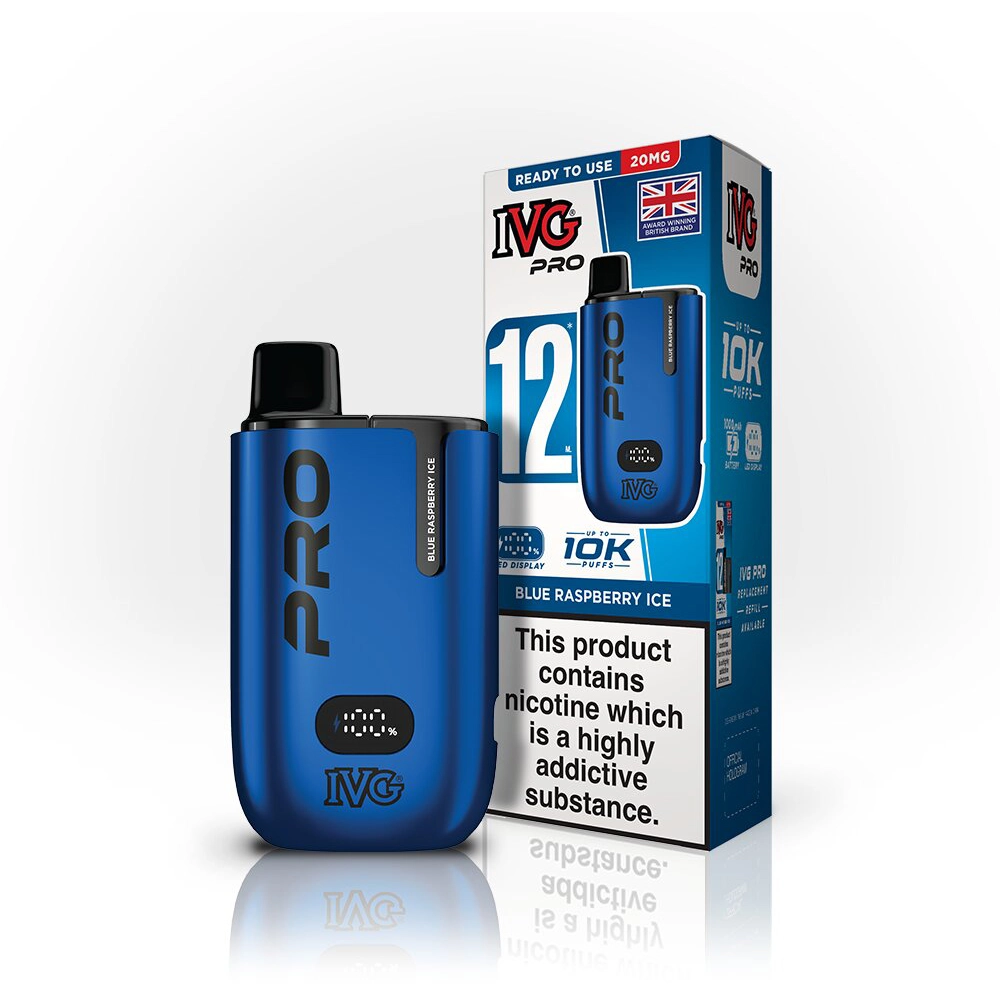 IVG Pro 12  10,000 Puffs Kits Blue Raspberry Ice
