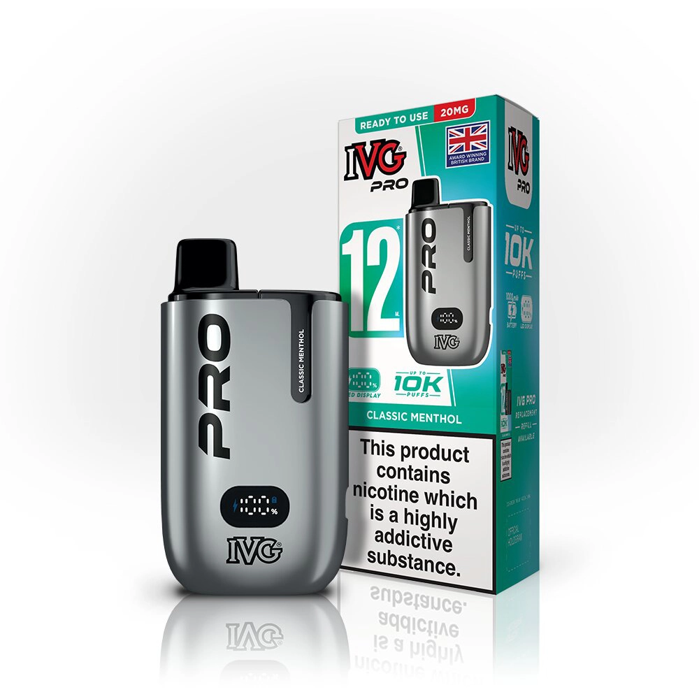 IVG Pro 12  10,000 Puffs Kits Classic Menthol