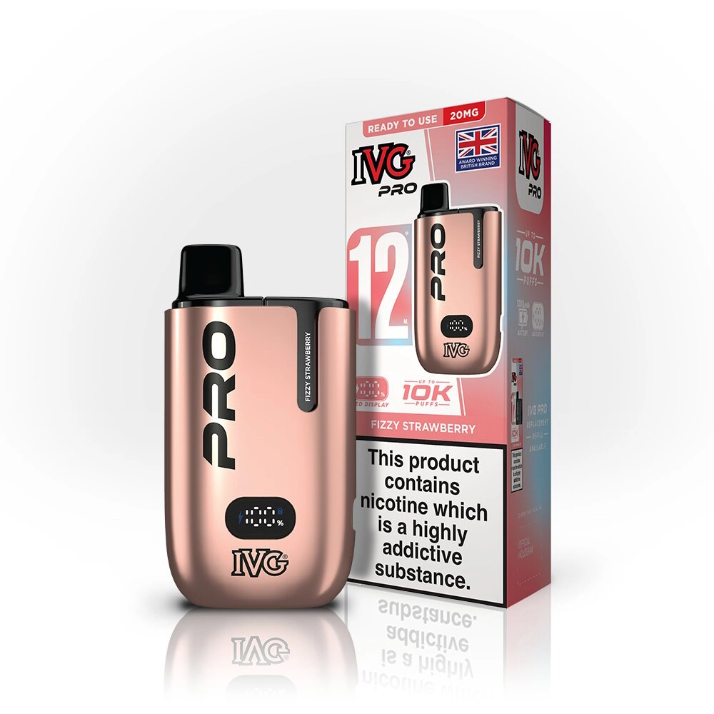 IVG Pro 12  10,000 Puffs Kits Fizzy Strawberry