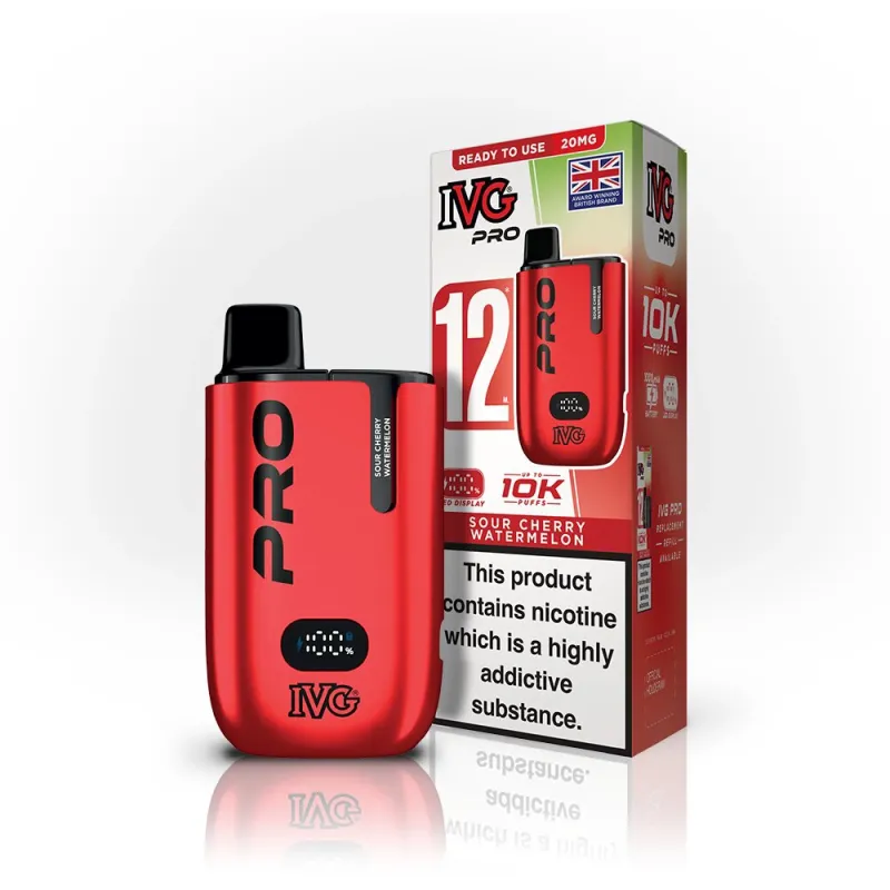 IVG Pro 12 10,000 Puffs Kits Sour Cherry Watermelon