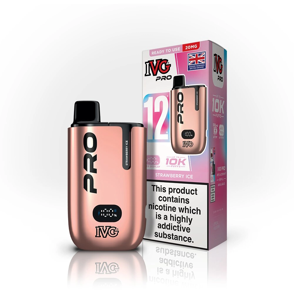 IVG Pro 12  10,000 Puffs Kits Strawberry Ice