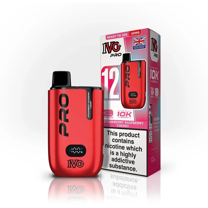 IVG Pro 12 10,000 Puffs Kits Strawberry Raspberry Cherry