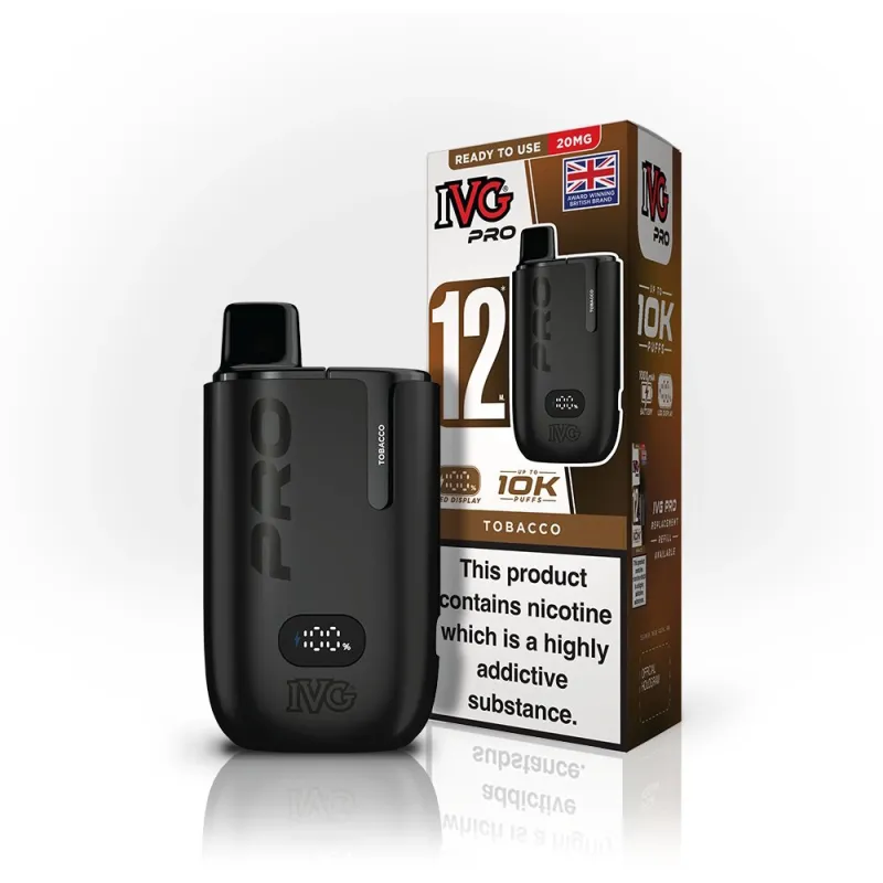 IVG Pro 12 10,000 Puffs Kits Tobacco