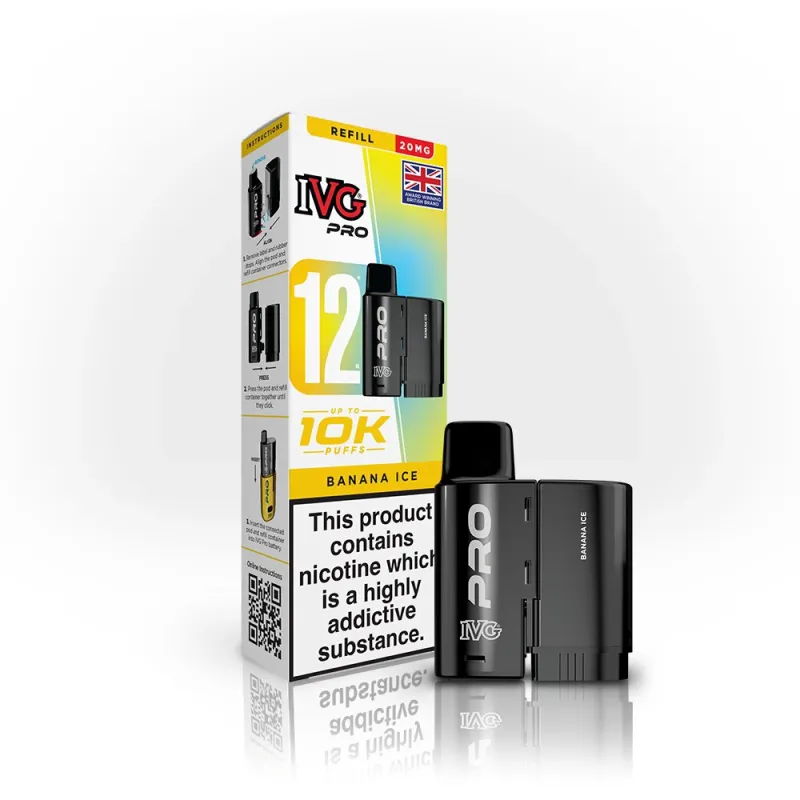IVG Pro 12 10,000 Puffs Prefilled Pods Banana Ice