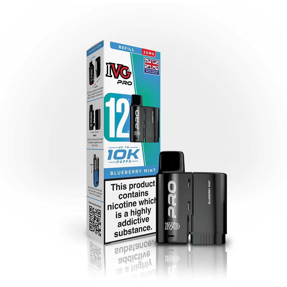 IVG Pro 12  10,000 Puffs Prefilled Pods Blueberry Mint