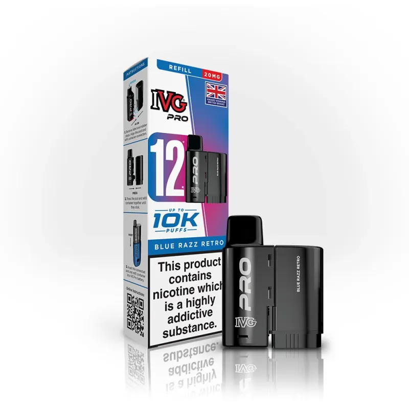 IVG Pro 12 10,000 Puffs Prefilled Pods Blue Razz Retro