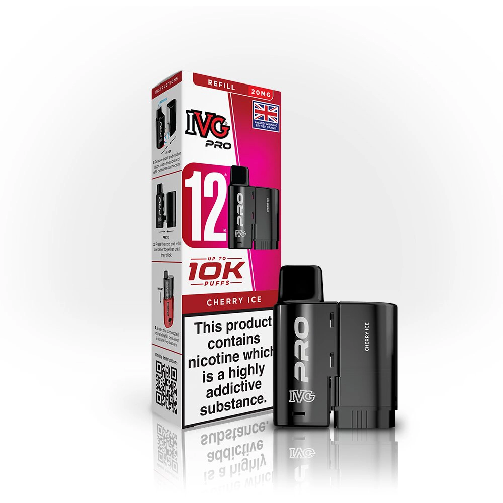 IVG Pro 12  10,000 Puffs Prefilled Pods Cherry Ice
