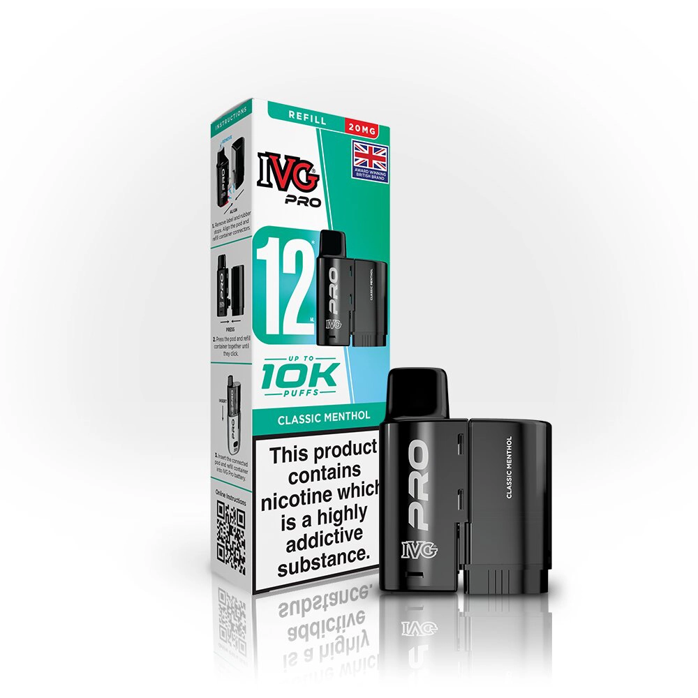 IVG Pro 12  10,000 Puffs Prefilled Pods Classic Menthol