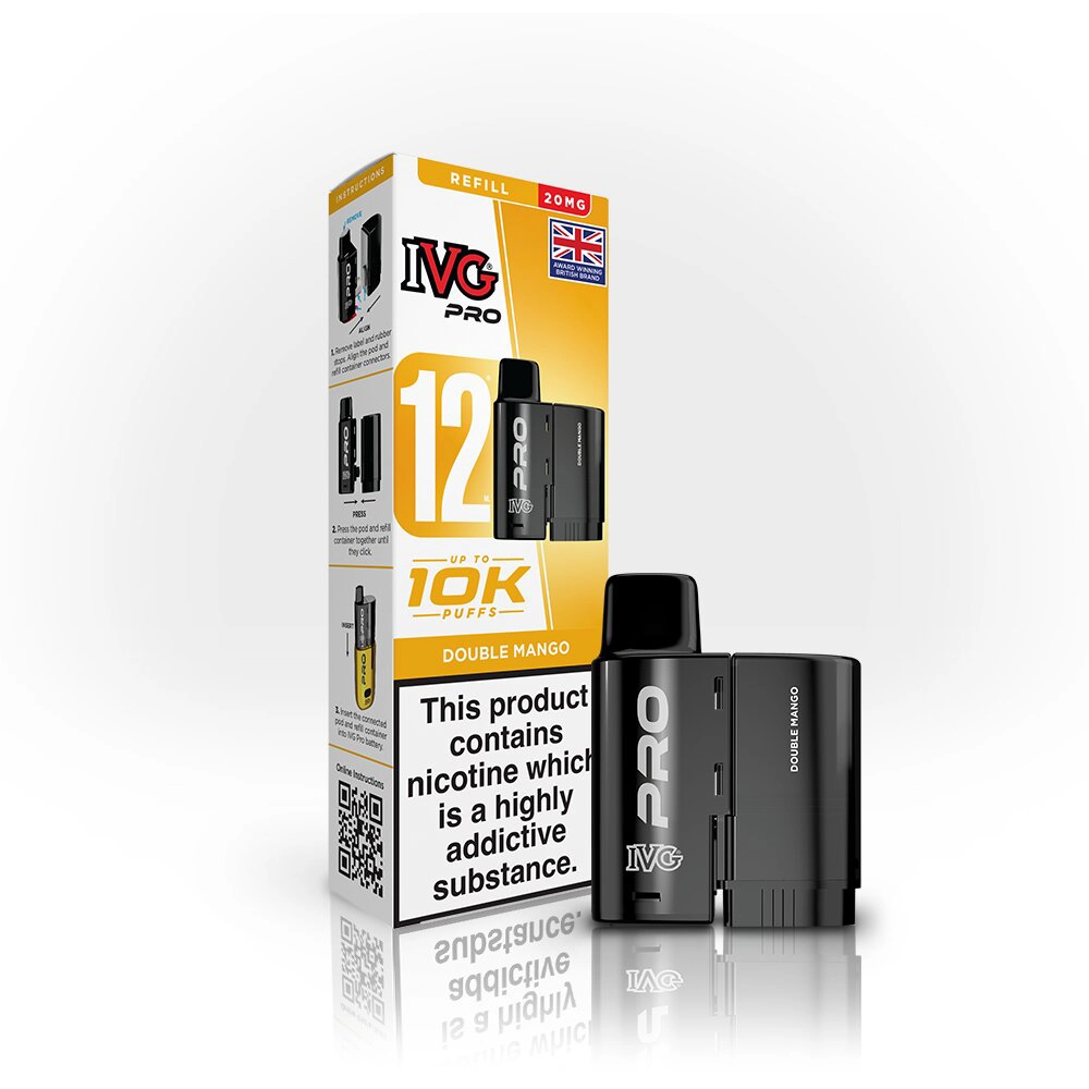 IVG Pro 12  10,000 Puffs Prefilled Pods Double Mango