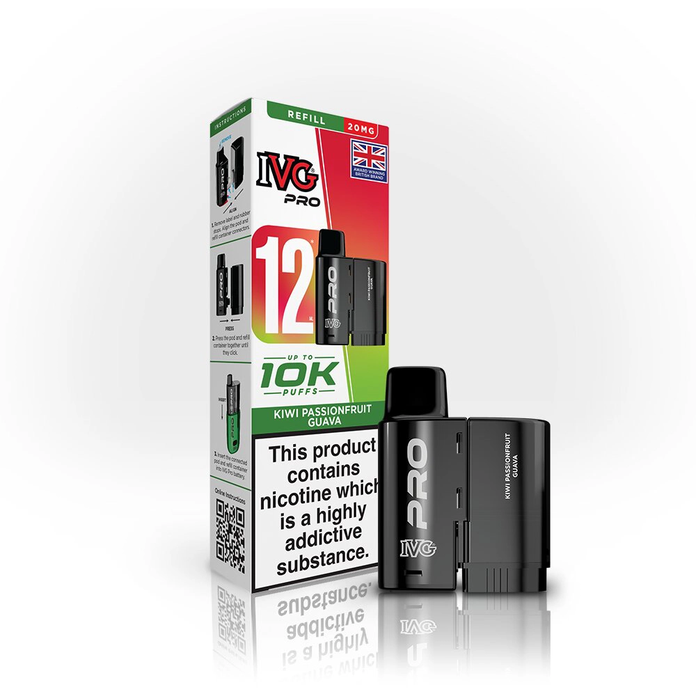 IVG Pro 12  10,000 Puffs Prefilled Pods Kiwi Passionfruit Guava