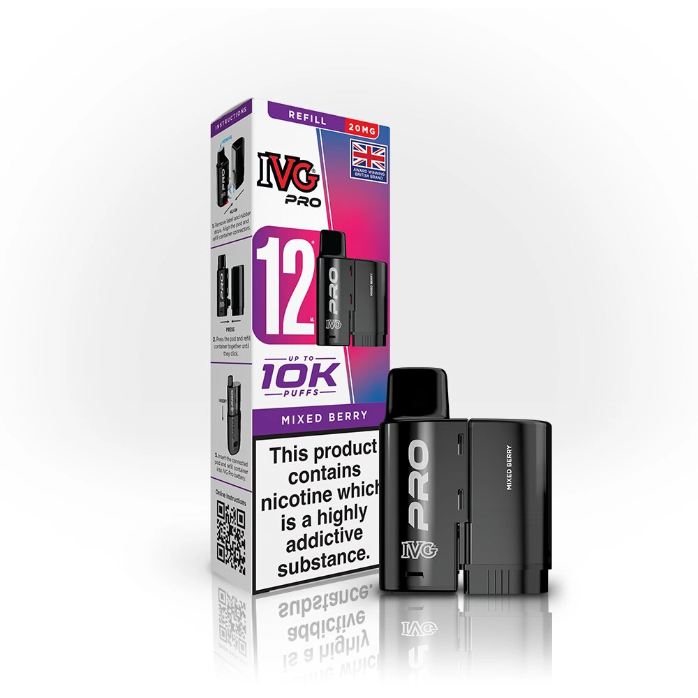 IVG Pro 12  10,000 Puffs Prefilled Pods Mixed Berry