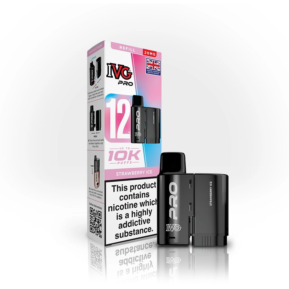 IVG Pro 12  10,000 Puffs Prefilled Pods Strawberry Ice