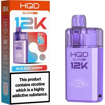 HQD Glow Pro 12,000 Puffs Kits Blue Razz Cherry
