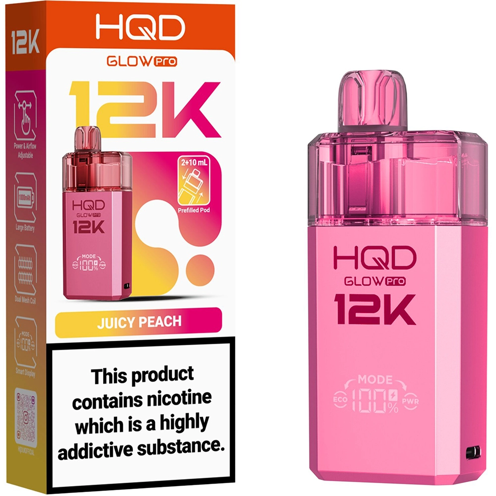 HQD Glow Pro 12,000 Puffs Kits  Juicy Peach