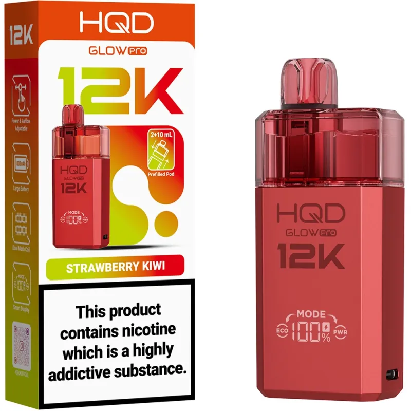HQD Glow Pro 12,000 Puffs Kits Strawberry Kiwi