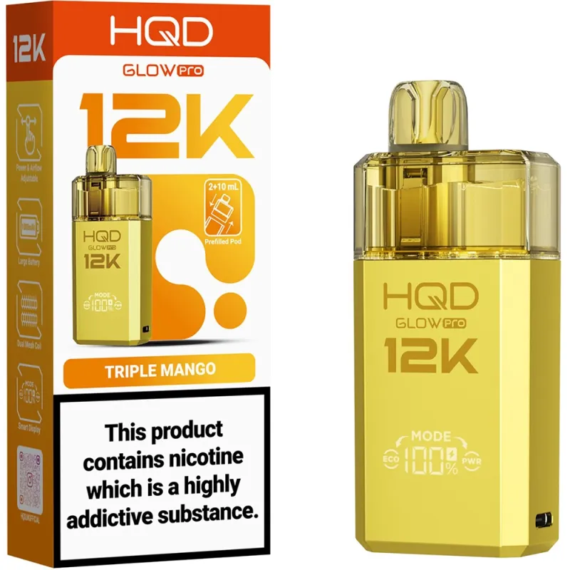 HQD Glow Pro 12,000 Puffs Kits Triple Mango