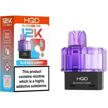 HQD Glow Pro 12,000 Puffs Vape Prefilled Pods Blue Razz Cherry