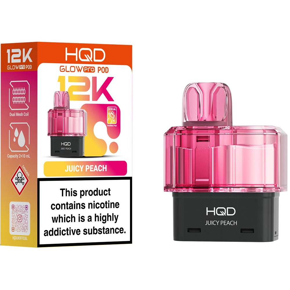 HQD Glow Pro 12,000 Puffs Prefilled Pods Juicy Peach