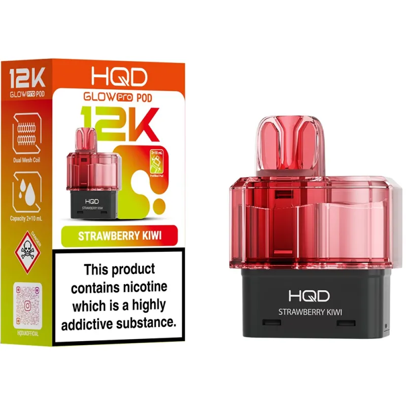 HQD Glow Pro 12,000 Puffs Prefilled Pods Strawberry Kiwi