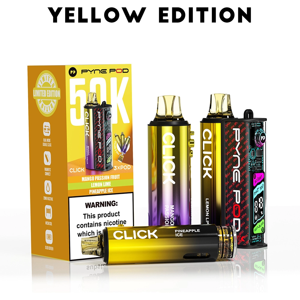 Pyne Pod 50,000 Puffs Kits Yellow Edition (Mango Passionfruit, Lemon Lime, Pineapple Ice)