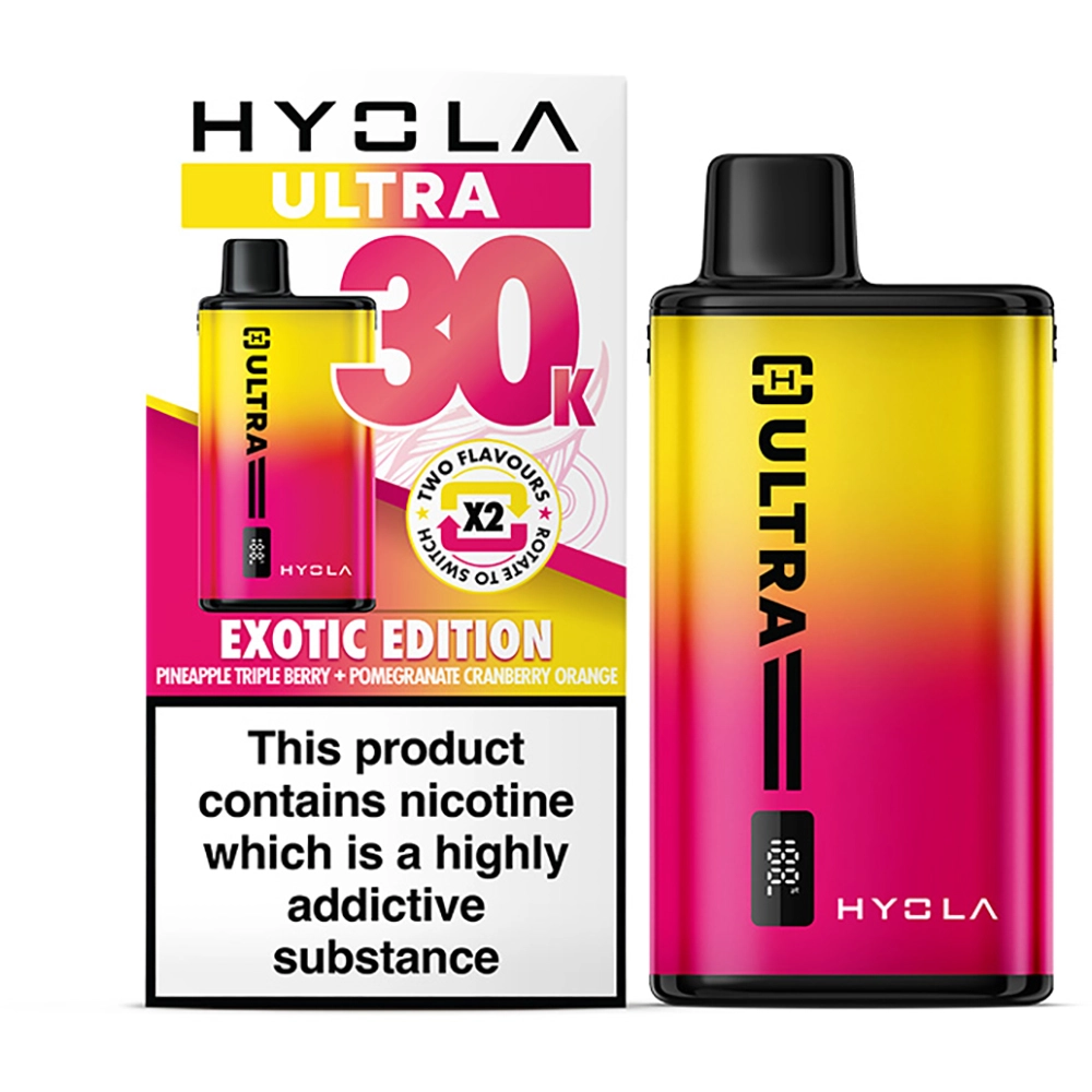  Hyola Ultra 30,000 Puffs Kits Exotic Edition(Pineapple Tiple Berry & Pomegranate Cranberry
Orange)